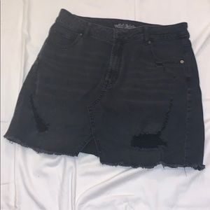 Black jean mini skirt